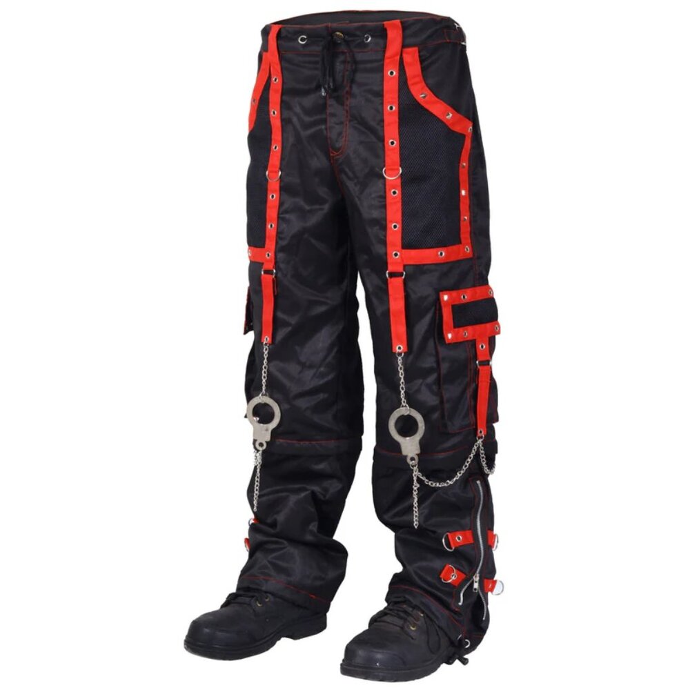 Gothic Men's Handmade Bondage Gothic Cyber Pant Chain Rock Punk Shorts Pants USA